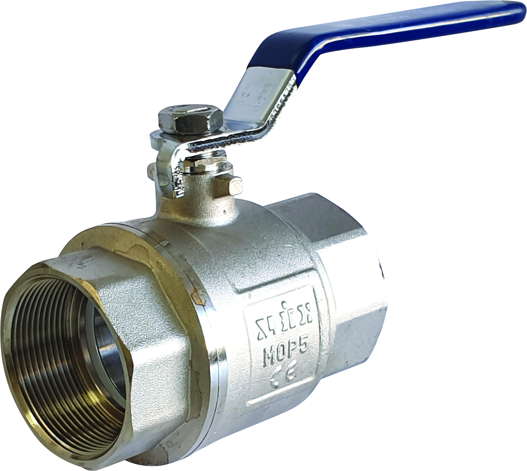 100MM BMT BRASS NICKEL PLATED S.B. LEVER BALL VALVE